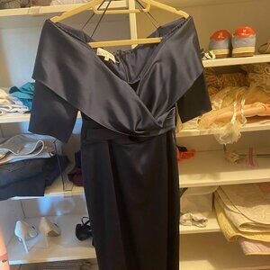 Teri Jon (by Rickie Freeman) Sapphire Off the Shoulder Gown Size 8